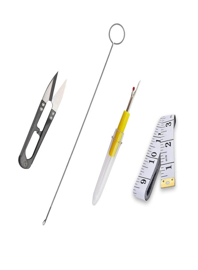 GEMSY أداة فك درزات جيمسي 4 في 1 | قاطع خيوط | شريط قياس بوصة | أداة قلب الحلقات للخياطة المنزلية والخياطة الاحترافية - Image 5